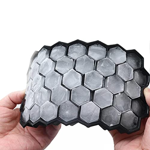 Image of GETZET Silicone Reusable Ice Cube Flexible Tray with Stackable Design, Ice Cube Chocolate Maker, Ice Trays for Colddrinks, Freezer Moulds Storage Ice Cube Tray - Multicolor. (37 Cavity)