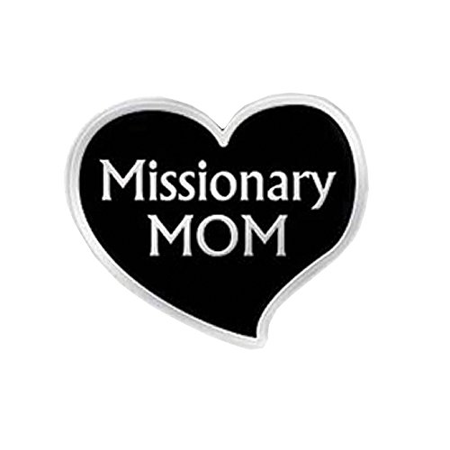Image of Cherished Moments LDS Missionary Mom Heart-Shaped Lapel Pin (Silver Tone) in Gift Box with Poem