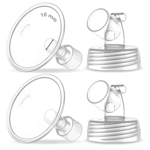Image of 2X 10 mm Maymom Two-Piece Wide Neck Pump Parts for Spectra S1 /S2 Pumps; Incl Wide Mouth Flanges; Not Original Spectra Flange