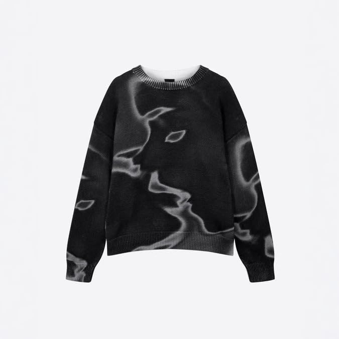 Men's Retro Harajuku Unisex Knitted Sweater Hoodie Unique Unisex Round Neck Retro Couple Top2