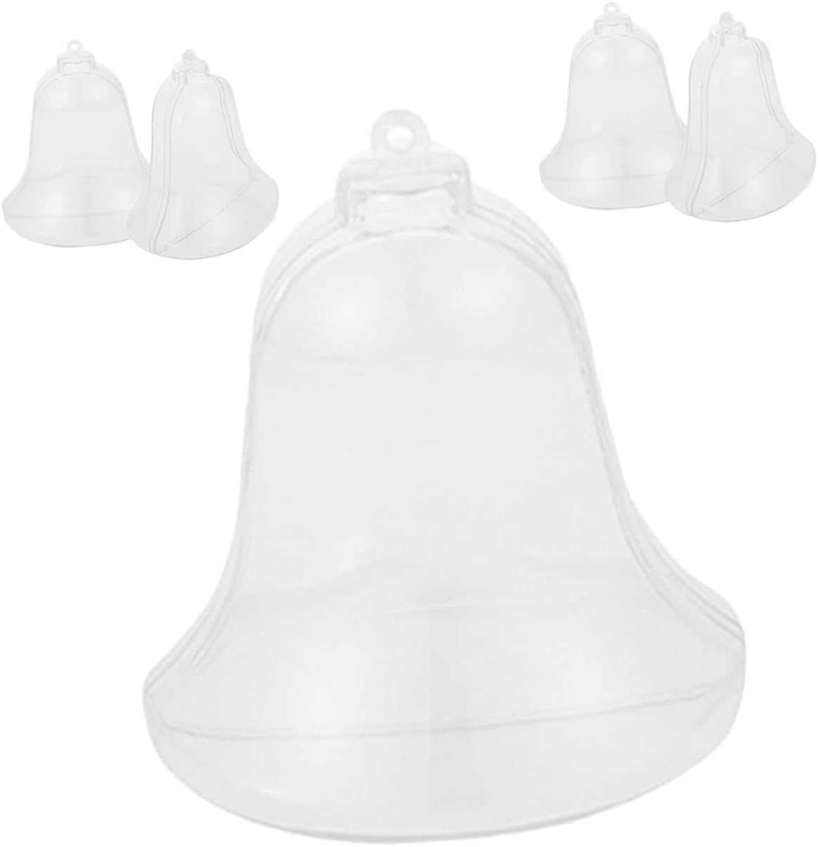25pcs Clear Fillable Bell Ornaments Transparent Christmas Tree Decorations for Crafts Lightweight Hanging Bells for Holiday Decor for and Miniatures