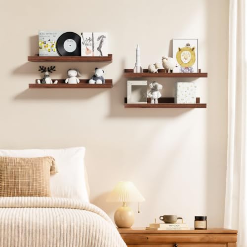 Image of BAYKA 15.7x4.13 Floating Shelves for Wall,Room Decor,Raised Lip,4 Pack