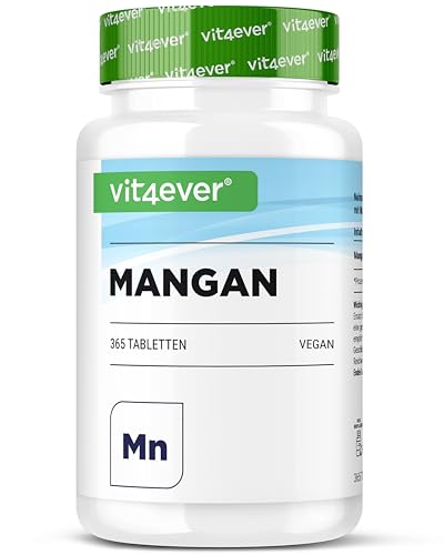 Manganeso 10 mg - 365 comprimidos para 1 año - Alta biodisponibilidad gracias al bisglicinato de manganeso - Vegano - oligoelemento esencial