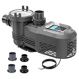 Anbull Variable Speed Pool Pump, 1.8 HP, 220V, 9114GPH, In/Above Pool Pump, Energy Efficient, High Flow, Powerful Self Primming Swimming Pool Pumps with Filter Basket