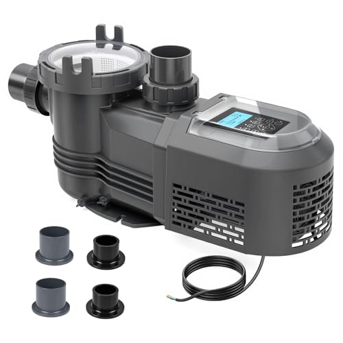 Anbull Variable Speed Pool Pump, 1.8 HP, 220V, 9114GPH, In/Above Pool Pump, Energy Efficient, High Flow, Powerful Self Primming Swimming Pool Pumps with Filter Basket