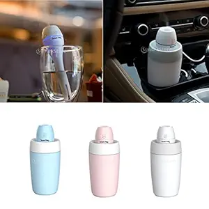 arythe Portable Car Humidifier Cool Mist Maker Air Purifier Night Light Blue