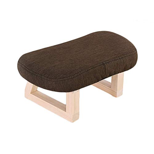 Taburete bajo tapizado patas de madera 4 patas 42 x 23 x 20 cm (color: 4), color: 6 (color: 1)
