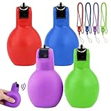 OLRWSLG 4 PCS Hand Squeeze Whistles Hand-held Outdoor Sports Whistle Loud Crisp Sound Whistles Coach Whistles Referee Whistler with 4 PCS Lanyards for Physical Education Instructor Dog Trainer Sport