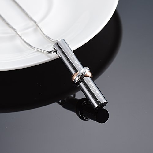 Cremation Jewelry for Ashes Together Forever Love Cylinder Pendant Keepsake Cremation Jewelry Memorial Urn Necklace, Free 20" Chain+Fill Kit4