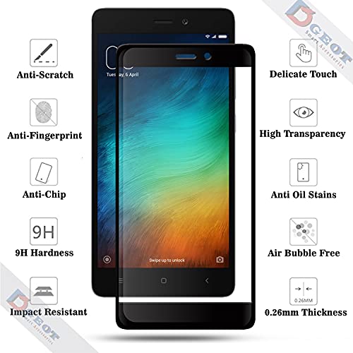 Image of Edge to Edge 11D Tempered Glass Screen Protector for Redmi 3S Prime (Black)|With Easy Installation Kit|Impact Absorb|Full Adhesive Glass (Pack Of 3)