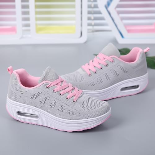 Image of RUIDENG Platform Sneakers for Women Air Cushion | Walking Shoes Women Comfortable All Day | Thick Rocker Bottom