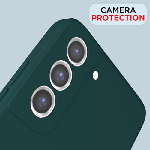 Image of Outlouders Back Cover for Samsung Galaxy S21 FE 5G | Camera Protection | Durable Soft Matte Silicone Bumper Case (Green)