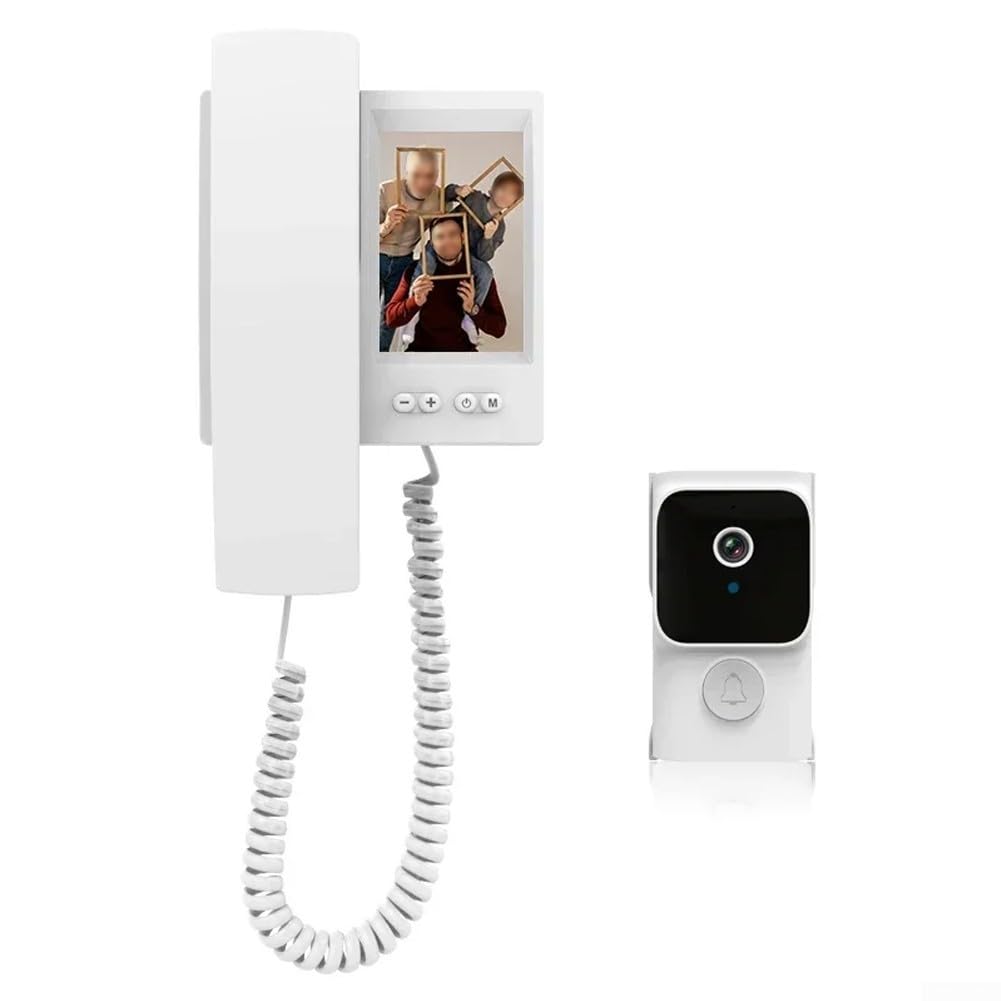 Videocitofono con schermo IPS da 3,5 pollici, comunicazione bidirezionale wireless, visione notturna a infrarossi, nessuna configurazione Internet, campanello regolabile per uso domestico (nero)