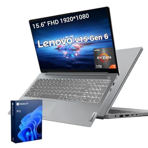 Image of Lenovo V15 Gen 6 15.6 inch FHD, AMD Ryzen 7 170 Laptop, 16GB RAM, 1TB SSD | HDMI, Type-C, Numeric Keypad, ethernet, Webcam w / Shutter, Wi-Fi 6, Windows 11 Pro, w / AI Copilot, Grey