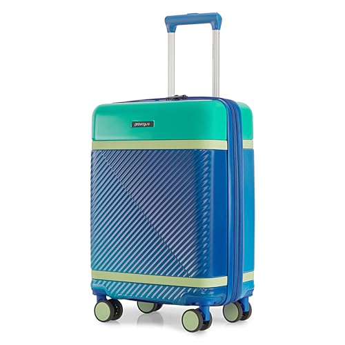 Image of Provogue Linea Hard-Sided PC 55 Cm Suitcase /Cabin Trolley Bag Small| Expandable Space with 8 Wheels Trolley Bags for Travel | Lightweight with TSA Lock | 3 Year Warranty (Provogue Blue)