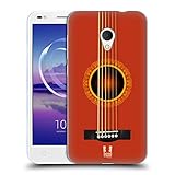 Head Hülle Designs Orange Akustikgitarre Soft Gel Handyhülle Hülle kompatibel mit Alcatel U5 HD