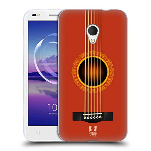 Head Hülle Designs Orange Akustikgitarre Soft Gel Handyhülle Hülle kompatibel mit Alcatel U5 HD
