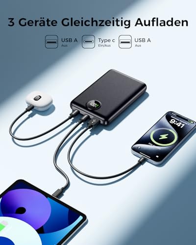 Power Bank, 22.5W Mini PowerBank 20000mAh(USB-C Input & Output), PD 3.0 QC 3.0 Externe Handyakkus mit LED Display, Kompatibel mit iPhone 17 16 15 14 13 12 Pro Max und mehr 4