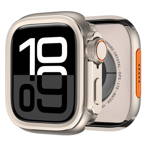 Coque en métal titane Apple Watch 10 46mm look Ultra