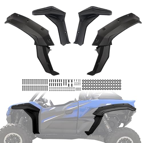 Image of Wider XXL Front & Rear Fender Flares Kit Compatible with Kawasaki Teryx KRX 1000 2020-2025 Accessories Update Extended Mud Flaps Extension Mud Guards Replace 99994-1324(12PCS,Left & Right)
