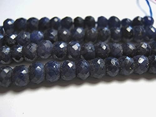 Saphir bleu véritable en perles rondelles facettées 6mm pour création de bijoux précieux haut de gamme