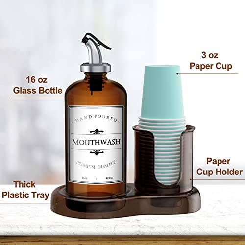 Mouthwash Dispenser with Cup Holder