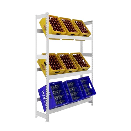 Simonrack Getränkekistenregal, 9 Kästen, Flaschenregal, Getränkekistenhalter, Kistenregal, Blau - Simonbottle