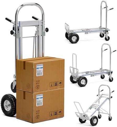 Osluken 3 In 1 Industrial Convertible Hand Truck Dolly, 1000LBS Capacity Stair Climbing Cart, Aluminum Hand Trucks Heavy Duty Stair Climbing Dolly With Wheels For Moving, Transport, 3 Positions - View #8