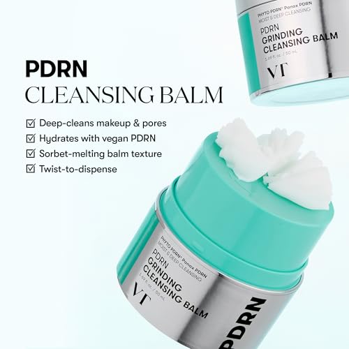 VT COSMETICS PDRN Grinding Cleansing Balm, Makeup Remover, Vegan PDRN, Gentle Exfoliator, Hydrating & Nourishing, Korean Skincare 1.69 fl oz / 50 ml - Image 3