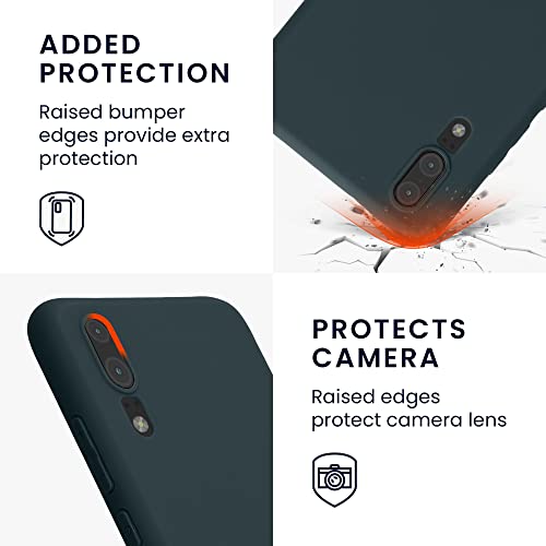kwmobile Case for Huawei P20 Case - Soft Cover - Shockproof TPU Material - Wireless Charging - Dark Slate - Image 3