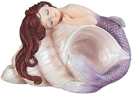 StealStreet SS-G-91881 - Figura decorativa de sirena morena en concha de mar de caracola, color morado