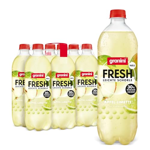 granini Fresh leichte Schorle Apfel-Limette 6x0 75l Apfel-Limette-Erfrischungsgetränk mit Kohlensäure echte Früchte wenig Kalorien ohne Süßungsmittel vegan