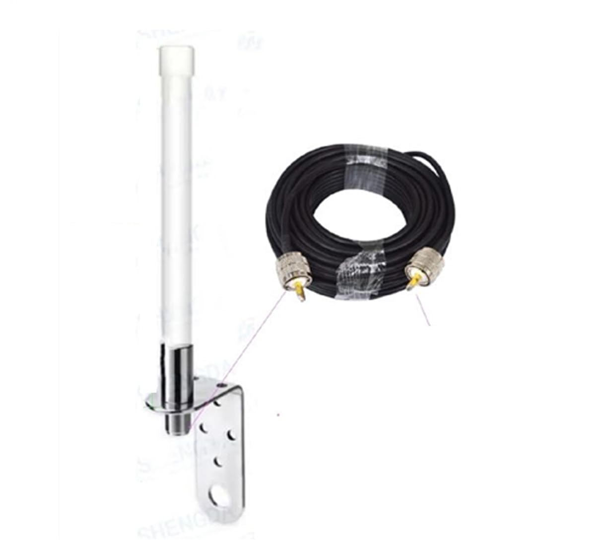 HA-022 VHF AIS Antenne Marine Fiberglas Antenne 162MHz Länge 22cm mit PL-259 /UHF-Buchse für Yachtschiff (mit 50cm Kabel)