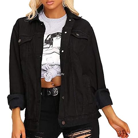 Z/C Women's Oversized Black Denim Jacket Cover
