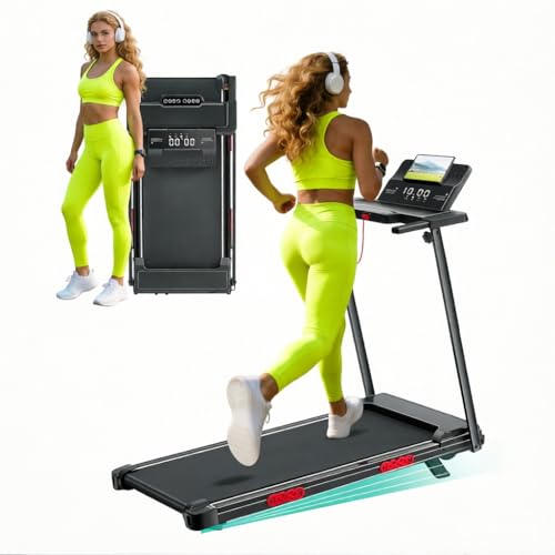 Portable Treadmill with Incline, 3.5HP Electric Small Treadmills for Home Small Spaces, 0.6-10MPH Walking Pad Treadmill with Handle Bar, 400LBS Mini Treadmills for Home Exercising