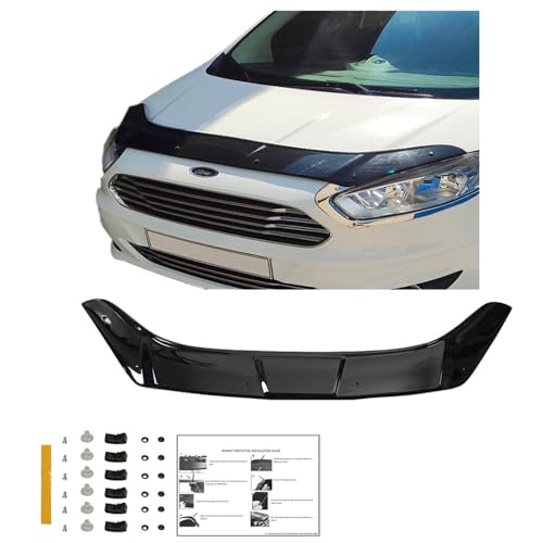 Oneway Motorhaubenschutz kompatibel mit Ford Transit Courier 2014-2019 - Schwarz glänzend