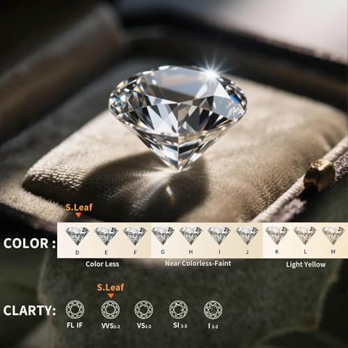 S.Leaf Gold Choker Necklace Sterling Silver Gold Plated Pendant Cubic Zirconia Solitaire Choker Necklace for Women Birthday Gifts for Women (2 Carat_B_Gold) by S.Leaf - Used condition - Image 2