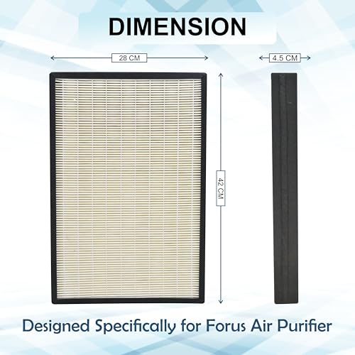 Image of Forus CAP-41 Air Purifier Filter | HEPA H13 & Activated Carbon | Removes 99.99% Allergens, Viruses, PM2.5, Dust, Pollutants, Smoke, Pet Dander | Anti-Bacterial | For Home, Office, Bedroom, living room