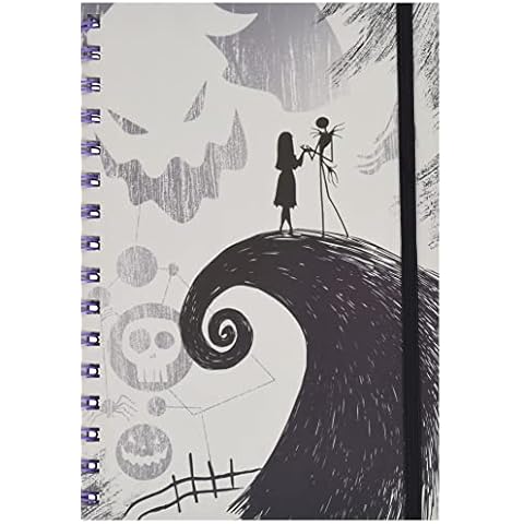 The Nightmare Before Christmas (Spiral Hill A5 Wiro Notebook SR72658 Black Cover