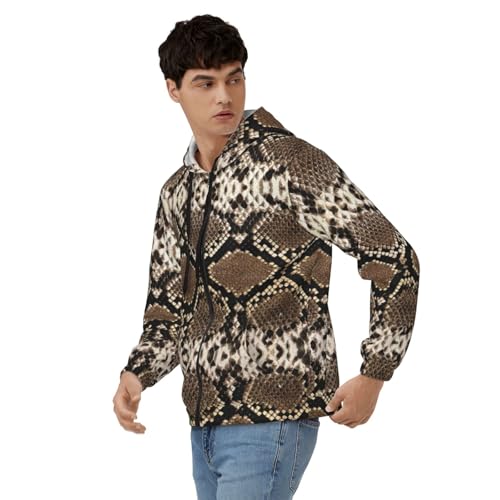Sweat à capuche pour homme motif serpentine vêtement chaud et décontracté