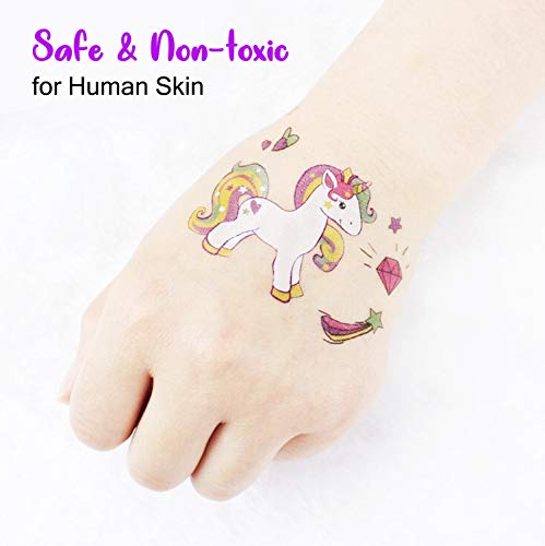 Image of Party Propz Unicorn Theme Tattoo Sticker - Set of 10 Sheets, Tattoo Sticker for Kids | Unicorn Cute Stickers | Rainbow Stickers for Kids | Unicorn Temporary Tattoos | Tattoos for Girls