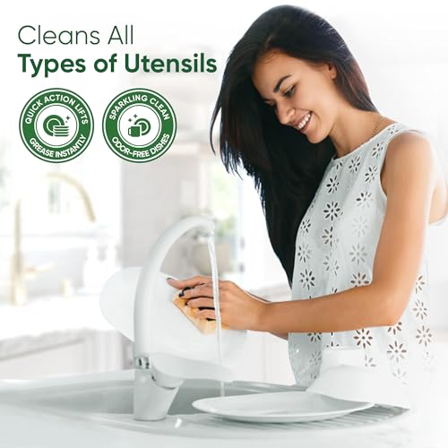 Image of Wiz Cleen Lemon Dish Wash-1L Refill (Pack of 2) | Powerful Cleaning Formual| 2x Stain Remover & Super Shine | Kills Germs | 70% Less Plastic Refill Pouch | Suitable for all type Utensils