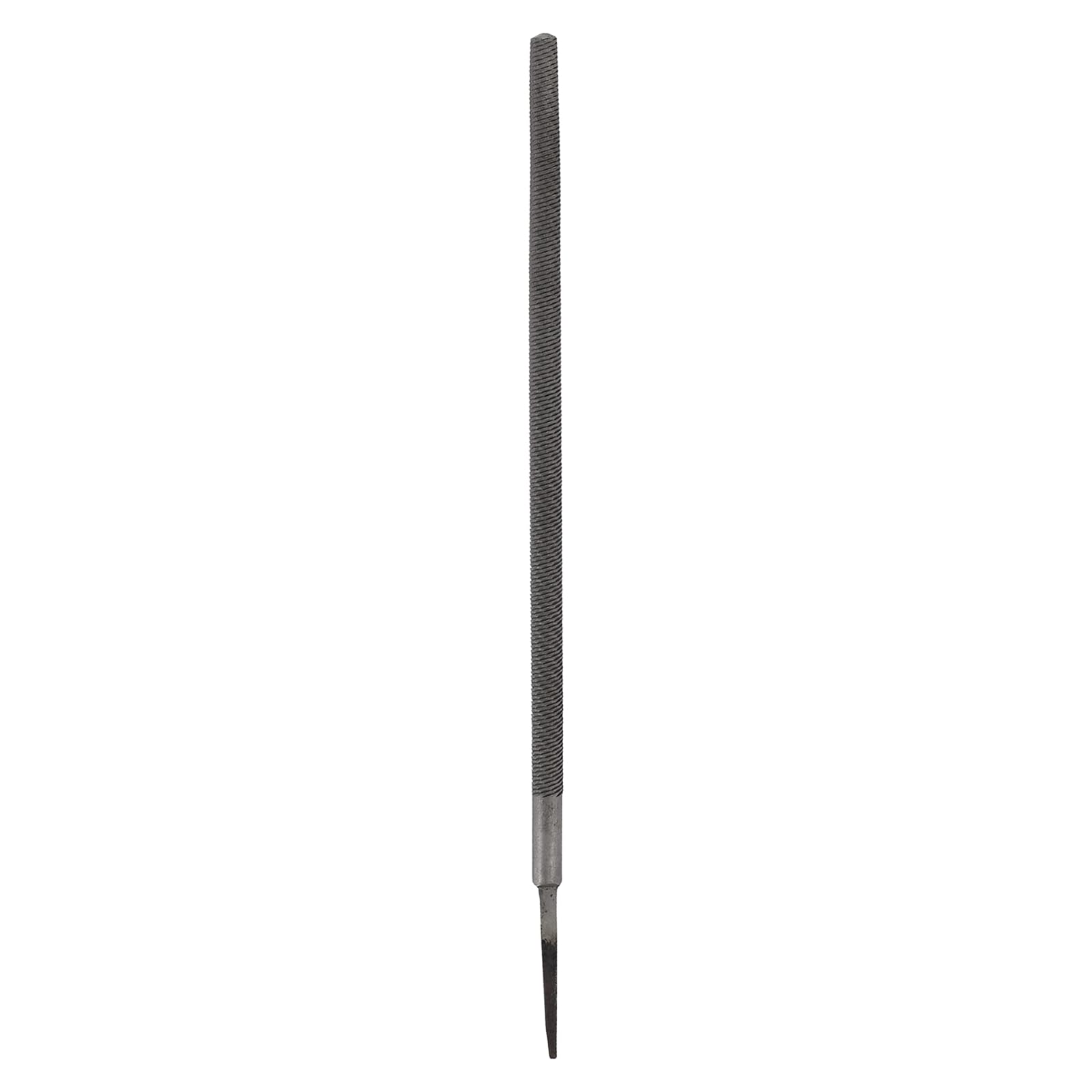 sourcing map 8" Round Coarse Cut File Double Cut Teeth Coarse Metal File High Carbon Steel T12 Without Handle for Metal Wood Finishing Roughing, Grey