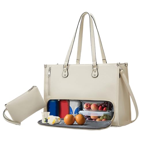 Genérico para Portátil para Mujer - Bolso de PU de Gran Capacidad,Bolsos de para Trabajo Diario - para Oficina, Viajes de Negocios, Trayectos Diarios, Universidad, Camping, Picnic al
