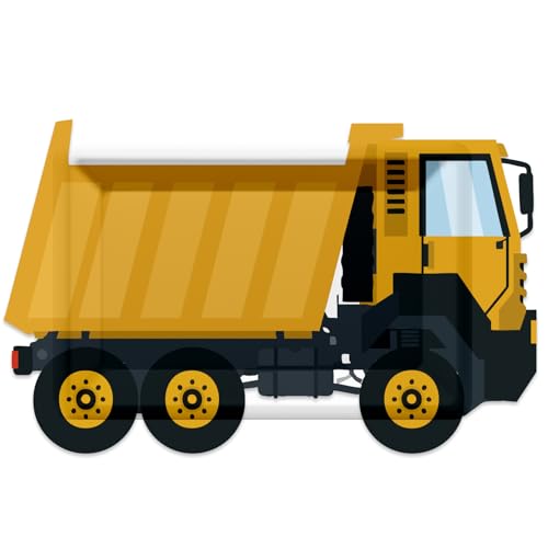 WRXVVTSV 24PCS Construction Truck Shaped Paper Plates 9.44 x 5.9 Disposable Dessert Plates for Construction Birthday Party Kids Truck Party Supplies Dump Truck Excavator Theme Cake & Snacks