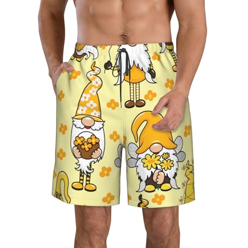 Men's Swim Trunks Hawaiian Breathable Surf Beach Swimsuits Mesh Lining Beach Shorts with Pockets-Herbs and Spices