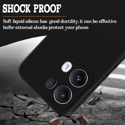 Image of Back Cover for Oppo Reno13 Pro 5G | Full Camera Protection | Premium Liquid Silicon Case | Flexible Bumper Case for Oppo Reno13 Pro 5G (Black)