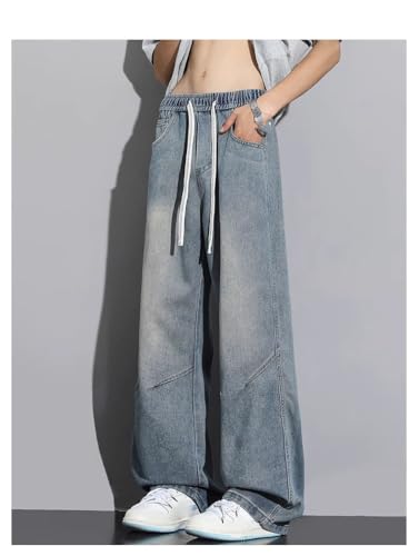 Men's Jeans American Style Summer Thin Straight Loose Cargo Casual Vintage Pants2