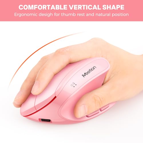 Image of MEETION Ergonomic Keyboard and Mouse Combo, 2.4G Cordless Split Keyboard with Cushioned Palm Rest, Vertical Wireless Mouse, Natural Typing Full Size Keyboard, for Windows /Mac PK