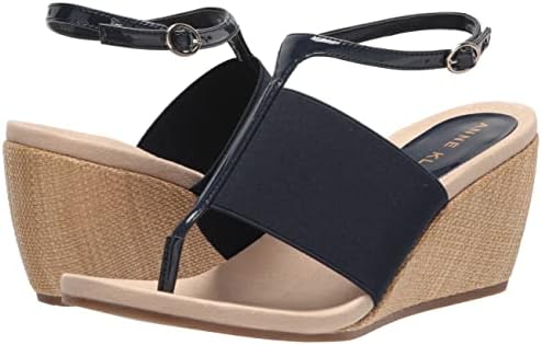Anne Klein Women's Ivana Wedge Sandal, Navy, 6.5 | Image 6